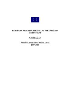 EUROPEAN NEIGHBOURHOOD AND PARTNERSHIP INSTRUMENT - AZERBAIJAN