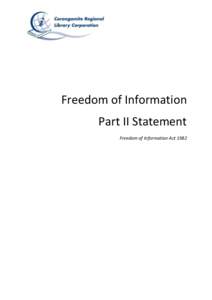 Freedom of Information Part II Statement
