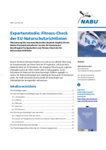 INFO | EU-POLITIK  Expertenstudie: Fitness-Check der EU-Naturschutzrichtlinien Übersetzung des zusammenfassenden Kapitels (Kapitel 10) der finalen Evaluationsstudie der von der EU-Kommission