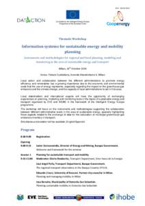 V0Thematic Workshop Information systems for sustainable energy and mobility planning