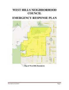 WEST HILLS NEIGHBORHOOD COUNCIL EMERGENCY RESPONSE PLAN Map of West Hills Boundaries