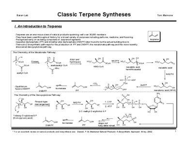 Classic Terpene Syntheses  Baran Lab
