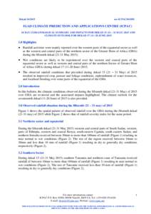 Dekadno: ICPACIGAD CLIMATE PREDICTION AND APPLICATIONS CENTRE (ICPAC) 10 DAY CLIMATOLOGICAL SUMMARY AND IMPACTS FOR DEKAD – 31 MAYAND