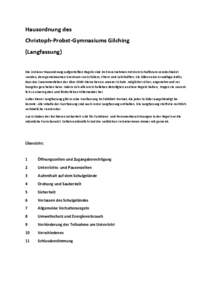 Hausordnung des Christoph-Probst-Gymnasiums Gilching (Langfassung)