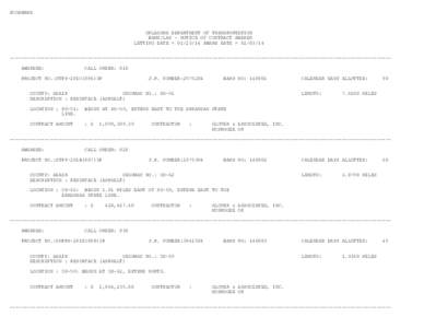 XCOAWARD  OKLAHOMA DEPARTMENT OF TRANSPORTATION BAMS/LAS - NOTICE OF CONTRACT AWARDS LETTING DATE = [removed]AWARD DATE = [removed] -----------------------------------------------------------------------------------------