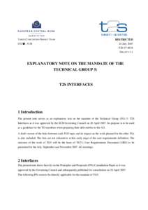 EXPLANATORY NOTE ON THE MANDATE OF THE TG5