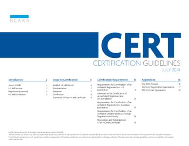 CERT  CERTIFICATION GUIDELINES JULY[removed]Introduction	2