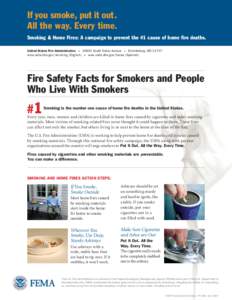 Consumer Fact Sheet - Smoking & Home Fires Campaign
