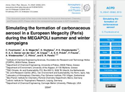 This discussion paper is/has been under review for the journal Atmospheric Chemistry and Physics (ACP). Please refer to the corresponding final paper in ACP if available. Discussion Paper  Atmos. Chem. Phys. Discuss., 15