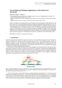 Microscopy: Science, Technology, Applications and Education A. Méndez-Vilas and J. Díaz (Eds.) ______________________________________________ The principles and biological applications of cell traction force microscopy