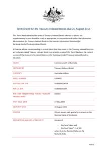 Microsoft Word[removed]Term Sheet - August 2015 Treasury Indexed Bond.rtf