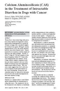 Calcium Aluminosilicate (CAS) in the Treatment of Intractable Diarrhea in Dogs with Cancer