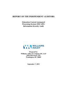 Cyberwarfare / Information technology audit / Auditing / Federal Information Security Management Act / Security controls / Audit / Information security / Information technology security audit / Inspector General / Computer security / Security / Data security