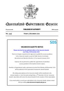 QueenslandGovernment Government Gazette Queensland Gazette PP[removed]