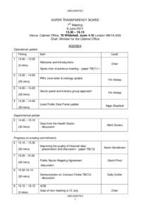 UNCLASSIFIED  SUPER TRANSPARENCY BOARD 7th Meeting 8 June[removed] – 16.15