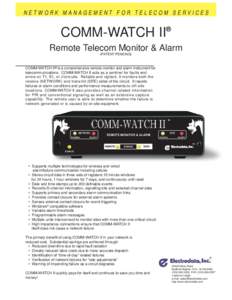 NETWORK MANAGEMENT FOR TELECOM SERVICES  ® COMM-WATCH II