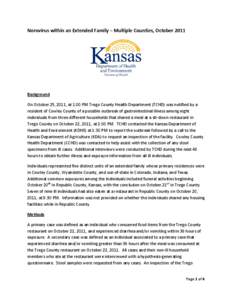 Infectious diseases / Norovirus / Viruses / Vomiting / Waterborne diseases / Diarrhea / Foodborne illness / Incubation period / Trego County /  Kansas / Medicine / Health / Biology