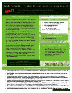 Icicle	Peshastin	Irrigation	District	Pump	Exchange	Project	 ICICLE COMPREHENSIVE WATER RESOURCES STRATEGY  More Informa on Available at h p://www.ecy.wa.gov/programs/wr/cwp/ PROJECT DESCRIPTION  Peshas n Irri