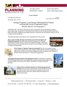 Baltimore / Annapolis /  Maryland / East Coast of the United States / Geography of the United States / Maryland / National Trust for Historic Preservation / Baltimore Heritage