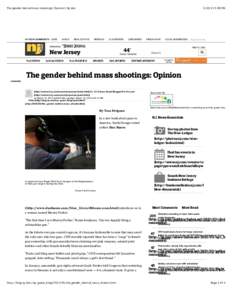 The gender behind mass shootings: Opinion | NJ.com  IN YOUR COMMUNITY: JOBS AUTOS