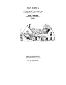 THE ABBEY Sutton Courtenay HIRE CHARGES TERMS AND CONDITIONS  2015