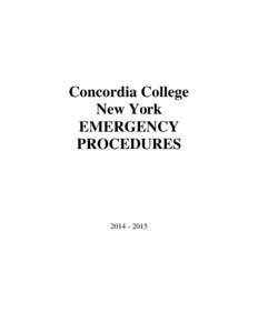 Concordia College New York EMERGENCY PROCEDURES[removed]