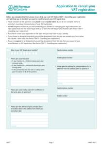 VAT7 Application to cancel your VAT registration