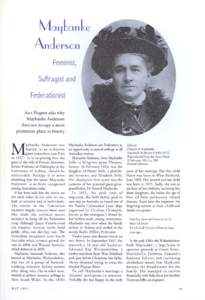 Maybanke Anderson Feminist, Suffragist and Federationist Ann Nugent asks why