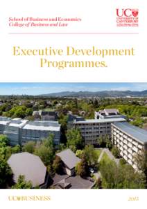 School of Business and Economics College of Business and Law Executive Development Programmes.