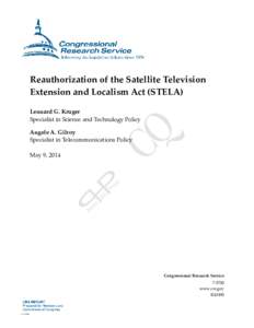 Reauthorization of the Satellite Television Extension and Localism Act (STELA)