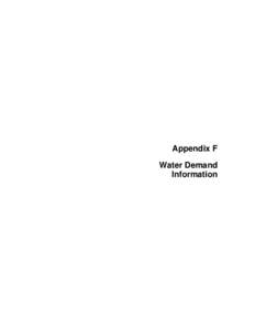 Appendix F Water Demand Information Appendix F1 Water Use Data