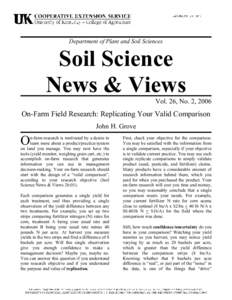 Department of Plant and Soil Sciences  Soil Science News & Views Vol. 26, No. 2, 2006