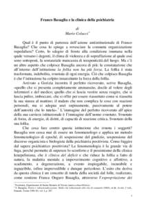 Franco Basaglia e la clinica della psichiatria di Mario Colucci∗