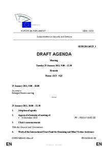 EUROPEAN PARLIAMENT[removed]Subcommittee on Security and Defence
