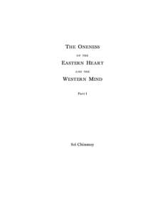 THE ONENESS OF THE EASTERN HEART AND THE