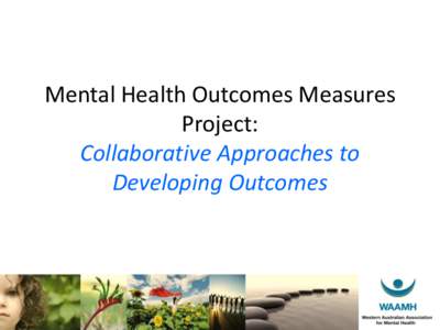 Mental Health Outcomes Measures Project: Collaborative Approaches to Developing Outcomes  Overview