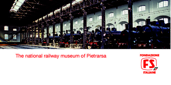 The national railway museum of Pietrarsa  640.122 steam locomotive shunting a train of hopper wagons for the ballast