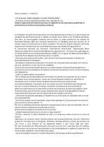 Diario La NaciónTITO ALMORA, DIRECTOR EJECUTIVO DEL FONAPE (PERÚ) “El Consejo de Empresas Públicas debe estar regulado por ley” Desde la experiencia del Gobierno peruano, la regulación de las empresa