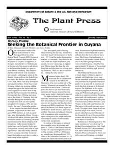 Department of Botany & the U.S. National Herbarium  The Plant Press New Series - Vol[removed]No. 1  January-March 2011