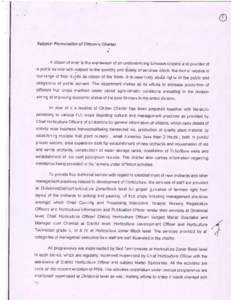 Subject:Fsrmulatibn of Citizen,s Charter.  A citizencharteris the expressionof an understanding betweencitizerisand providerof a publicservicewith respectto the quantityand qualityof serviceswhich,the formerreceivein exc