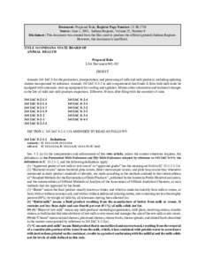 Document: Proposed Rule, Register Page Number: 25 IR 2758 Source: June 1, 2002, Indiana Register, Volume 25, Number 9 Disclaimer: This document was created from the files used to produce the official (printed) Indiana Re