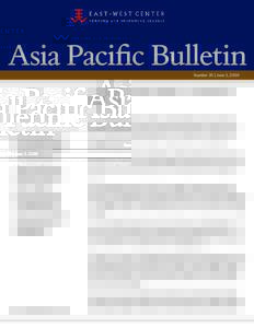 Asia Paciﬁc Bulletin Number 35 | June 3, 2009 China’s Stimulus Package: A Catalyst for Recovery? BY DIETER ERNST