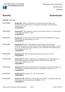 Regierungsbezirk Unterfranken Bad Kissingen Ramsthal