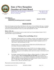 State of New Hampshire Guardian ad Litem Board John H. Lightfoot, Jr. Chairman  25 Capitol Street - Room 120, Concord, New Hampshire 03301