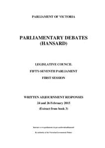 EXTRACTFROMBOOK  PARLIAMENT OF VICTORIA PARLIAMENTARY DEBATES (HANSARD)