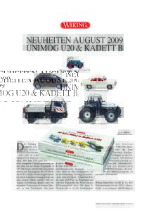 NEUHEITEN AUGUST 2009 UNIMOG U20 & KADETT B  Lanz Bulldog mit Dach - N-Spur 1: VW Golf Plus