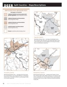 DEER   Split Counties ‒ Maps/Descriptions ANTLERLESS SEASON KEY (See pagesand 18) 