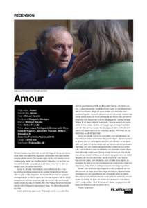 recension  Jean-Louis Trintignant och Emmanuelle Riva Amour Originaltitel: Amour