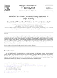 Prediction and control under uncertainty: Outcomes in angel investing