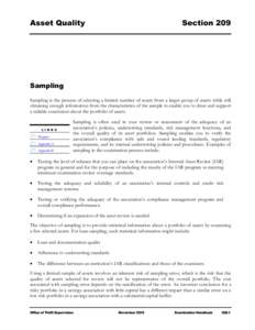 Examination Handbook 209, Sampling, November 2010